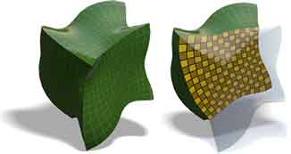 The 'most conformal' mapping of a volumetric cube, subject to repositioning its eight corners.